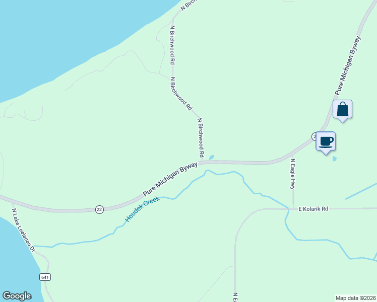 map of restaurants, bars, coffee shops, grocery stores, and more near 5973-6026 North Birchwood Road in Leland