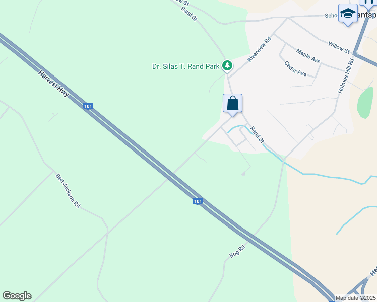 map of restaurants, bars, coffee shops, grocery stores, and more near 2831 Bishopville Road in Hantsport