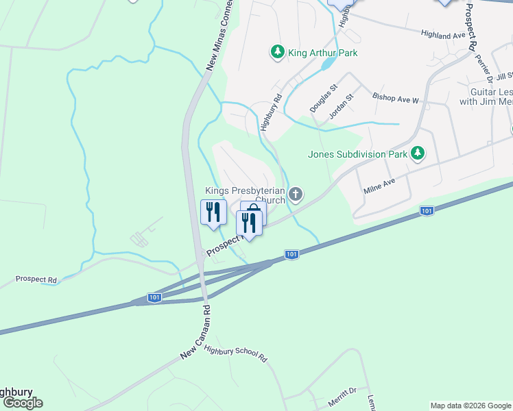 map of restaurants, bars, coffee shops, grocery stores, and more near 10 Rembec Drive in New Minas