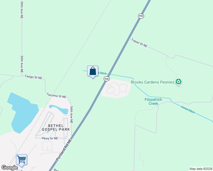 map of restaurants, bars, coffee shops, grocery stores, and more near 9770 Portland Road Northeast in Salem