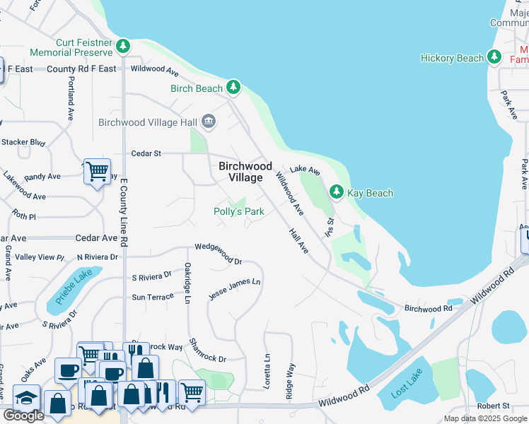 map of restaurants, bars, coffee shops, grocery stores, and more near 4 White Pine Lane in White Bear Lake