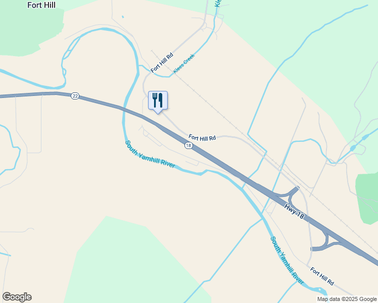map of restaurants, bars, coffee shops, grocery stores, and more near 25591 Yamhill River Road in Willamina