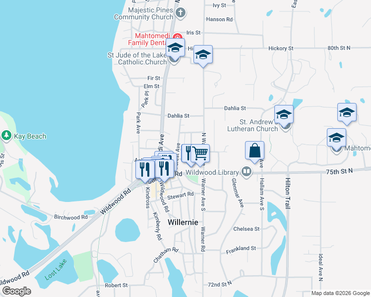 map of restaurants, bars, coffee shops, grocery stores, and more near 200 Glendale Avenue in Saint Paul