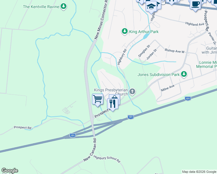 map of restaurants, bars, coffee shops, grocery stores, and more near 10 Rembec Drive in New Minas