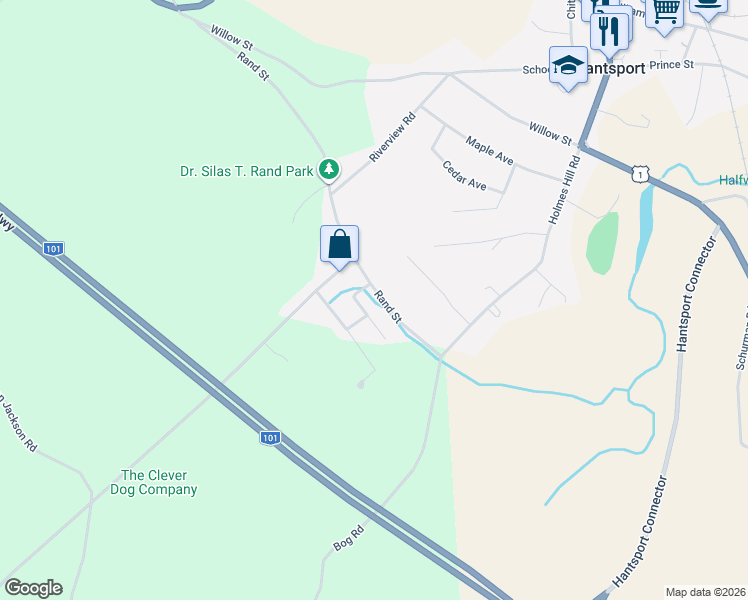 map of restaurants, bars, coffee shops, grocery stores, and more near 24 Rand Street in Hantsport