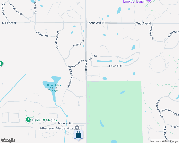 map of restaurants, bars, coffee shops, grocery stores, and more near 765 Lilium Trail in Medina