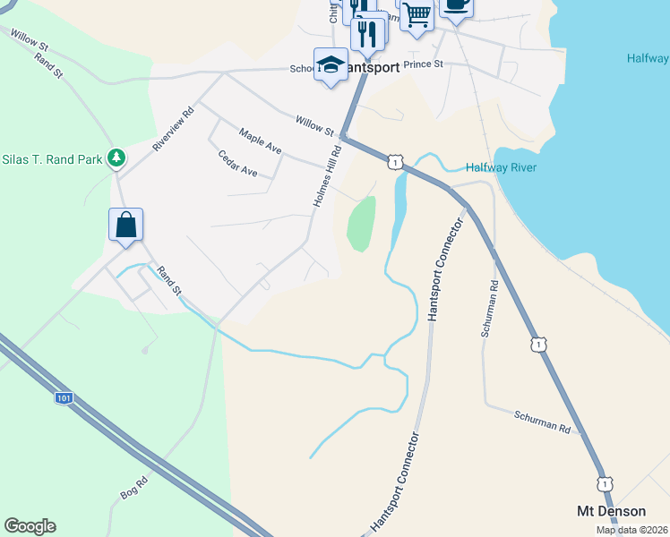 map of restaurants, bars, coffee shops, grocery stores, and more near 27 Mariner's Drive in Hantsport