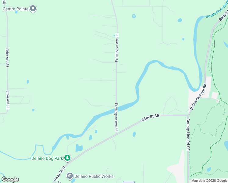 map of restaurants, bars, coffee shops, grocery stores, and more near 6255 Farmington Avenue Southeast in Delano