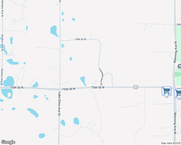 map of restaurants, bars, coffee shops, grocery stores, and more near 7750 Leeward Avenue North in Stillwater