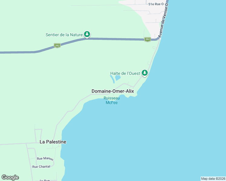 map of restaurants, bars, coffee shops, grocery stores, and more near 720 Avenue de Venise Ouest in Venise-en-Québec