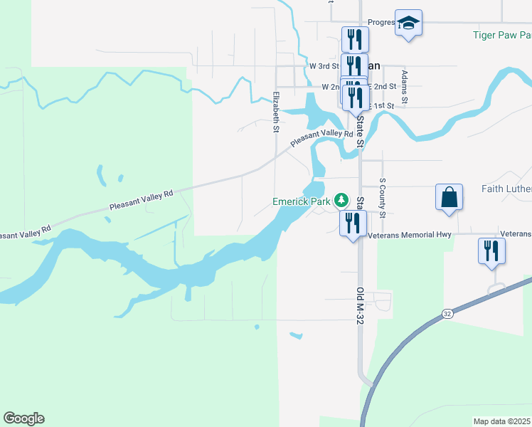 map of restaurants, bars, coffee shops, grocery stores, and more near 598 Serenity Cove in Hillman