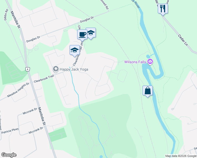 map of restaurants, bars, coffee shops, grocery stores, and more near 18 Pheasant Run in Bracebridge