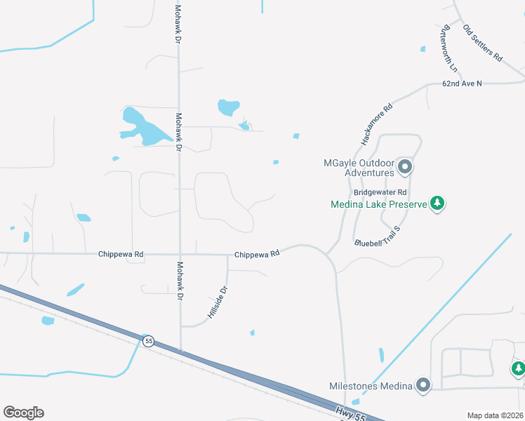 map of restaurants, bars, coffee shops, grocery stores, and more near 1952 Chippewa Road in Medina