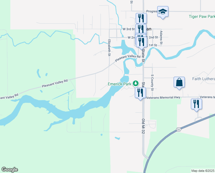 map of restaurants, bars, coffee shops, grocery stores, and more near 598 Serenity Cove in Hillman