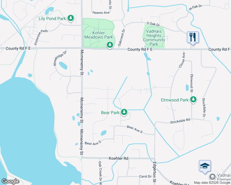 map of restaurants, bars, coffee shops, grocery stores, and more near 448 Colleen Drive in Vadnais Heights