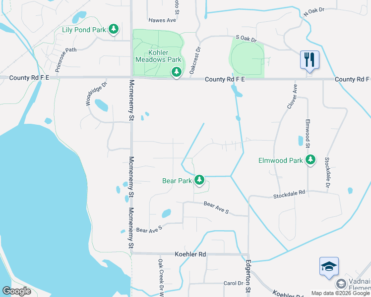 map of restaurants, bars, coffee shops, grocery stores, and more near 448 Colleen Drive in Vadnais Heights