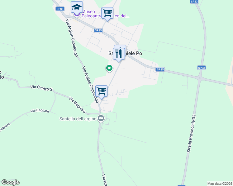 map of restaurants, bars, coffee shops, grocery stores, and more near 14 Via Gonzaga in San Daniele Po
