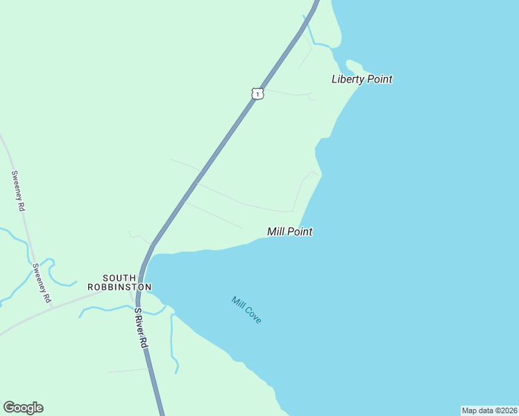 map of restaurants, bars, coffee shops, grocery stores, and more near Robbins Road in Robbinston