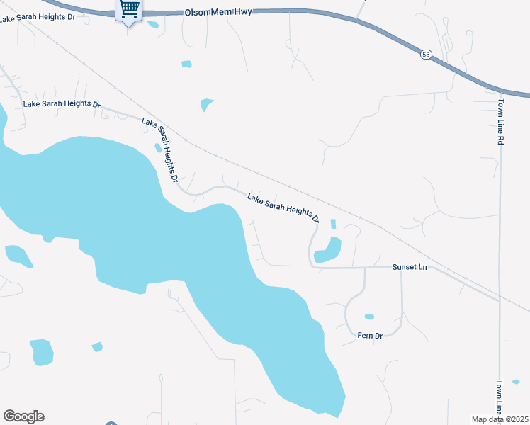 map of restaurants, bars, coffee shops, grocery stores, and more near 5345 Lake Sarah Heights Drive in Loretto