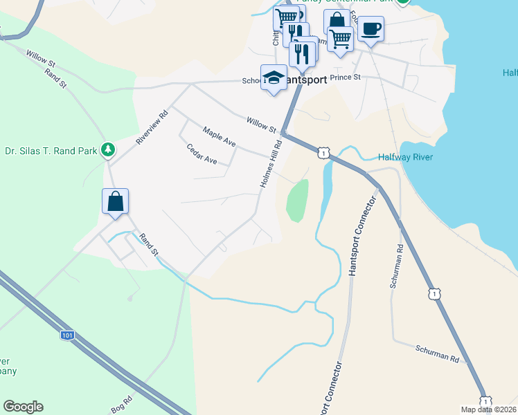 map of restaurants, bars, coffee shops, grocery stores, and more near 31 Holmes Hill Road in Hantsport