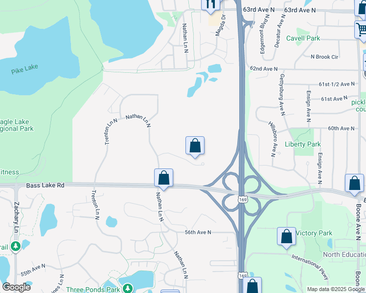 map of restaurants, bars, coffee shops, grocery stores, and more near 10000 59th Avenue North in Plymouth