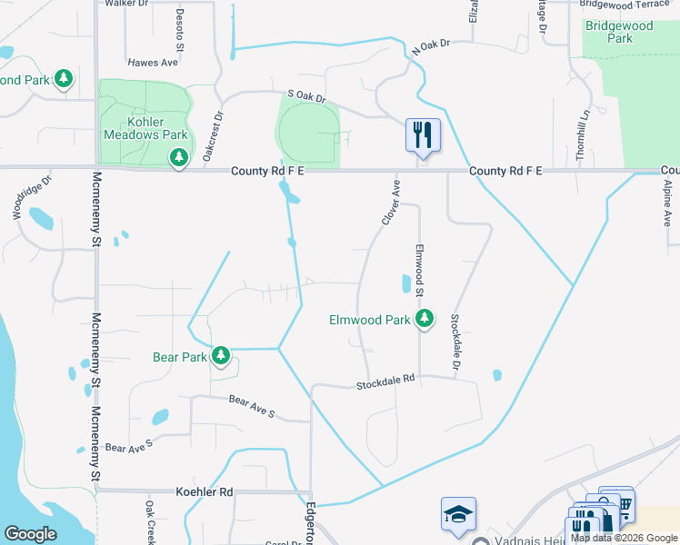 map of restaurants, bars, coffee shops, grocery stores, and more near 611 Bear Avenue North in Vadnais Heights