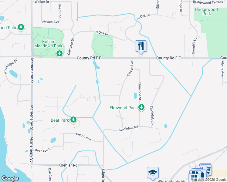 map of restaurants, bars, coffee shops, grocery stores, and more near 611 Bear Avenue North in Vadnais Heights
