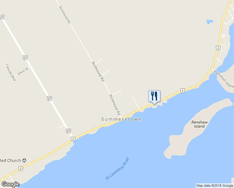 map of restaurants, bars, coffee shops, grocery stores, and more near 19238 Richmond Court in South Glengarry