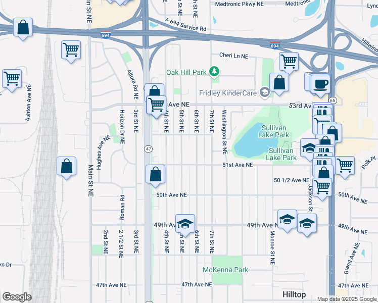 map of restaurants, bars, coffee shops, grocery stores, and more near 5100 6th Street Northeast in Columbia Heights