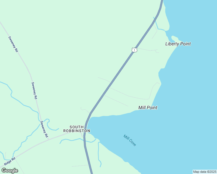 map of restaurants, bars, coffee shops, grocery stores, and more near U.S. 1 in Robbinston