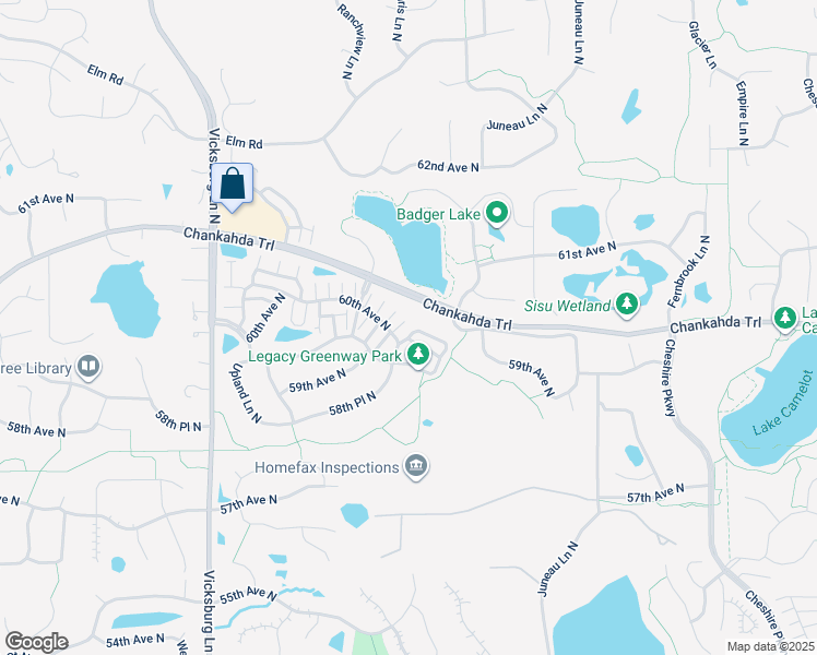 map of restaurants, bars, coffee shops, grocery stores, and more near 15302 Niagara Lane North in Plymouth