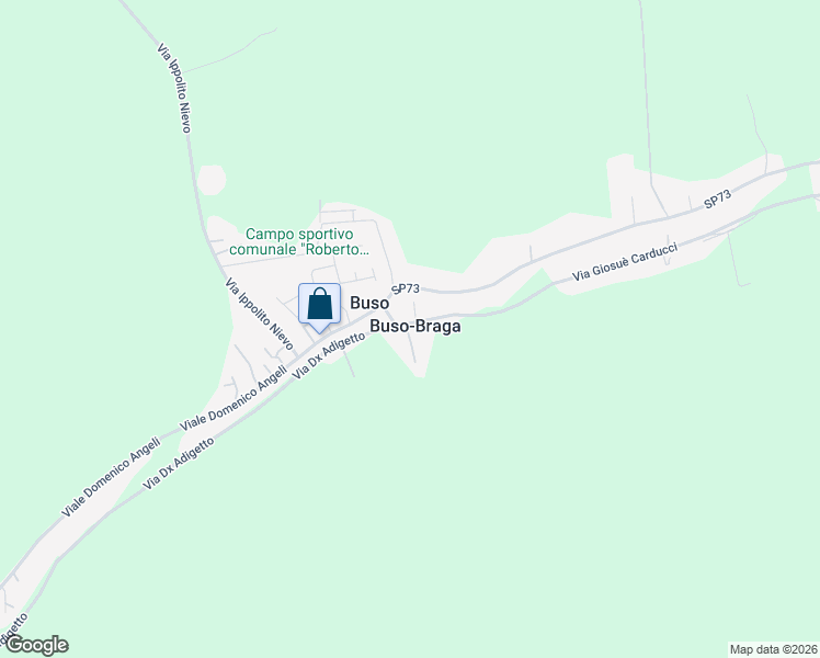 map of restaurants, bars, coffee shops, grocery stores, and more near 2539 Via Giosuè Carducci in Rovigo