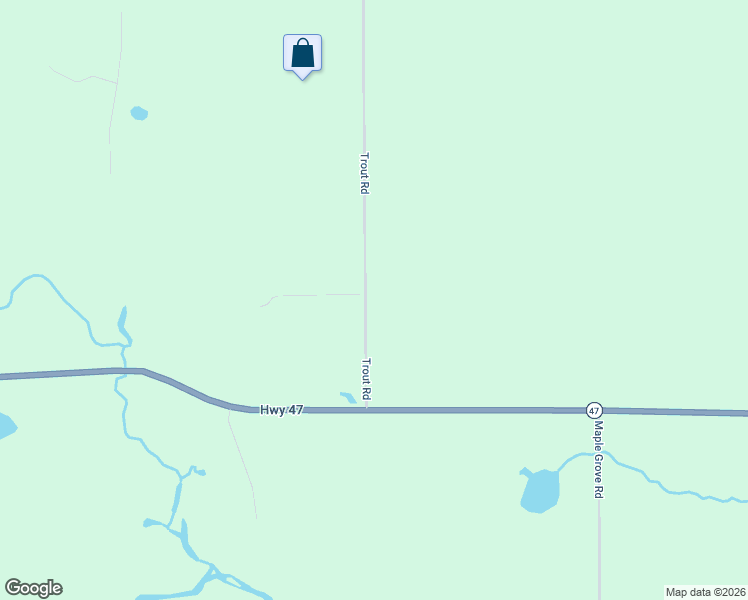 map of restaurants, bars, coffee shops, grocery stores, and more near N997 Trout Road in Antigo