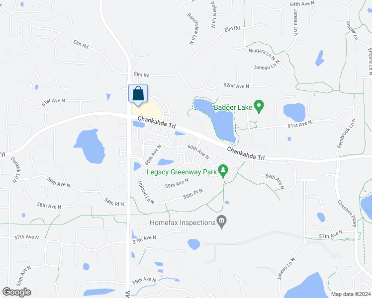 map of restaurants, bars, coffee shops, grocery stores, and more near 15534 60th Avenue North in Minneapolis