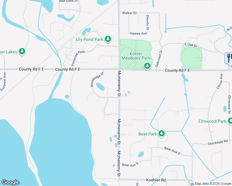 map of restaurants, bars, coffee shops, grocery stores, and more near 4011 Mcmenemy Street in Vadnais Heights