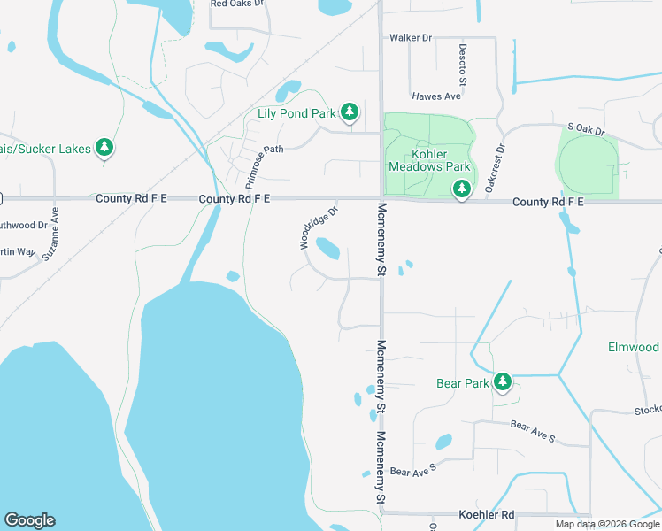 map of restaurants, bars, coffee shops, grocery stores, and more near 305 Woodridge Drive in Vadnais Heights