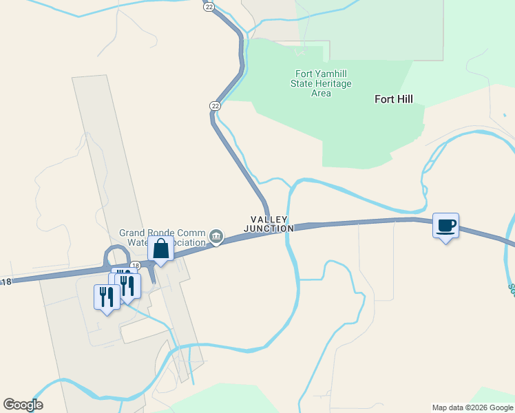 map of restaurants, bars, coffee shops, grocery stores, and more near 8825 Hebo Road in Grand Ronde