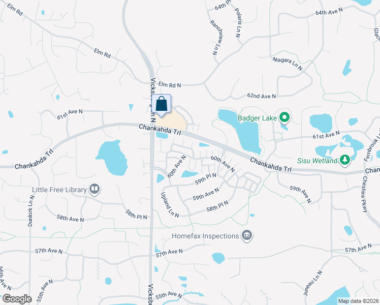 map of restaurants, bars, coffee shops, grocery stores, and more near 15612 60th Avenue North in Plymouth