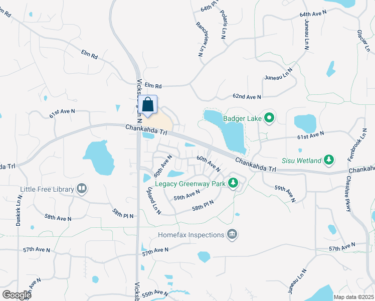 map of restaurants, bars, coffee shops, grocery stores, and more near 15534 60th Avenue North in Minneapolis