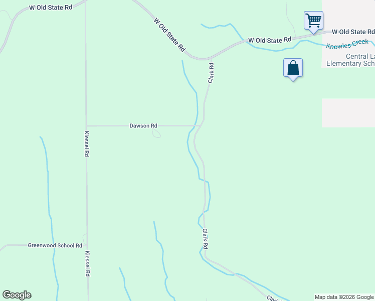 map of restaurants, bars, coffee shops, grocery stores, and more near 1950 Clark Road in Central Lake