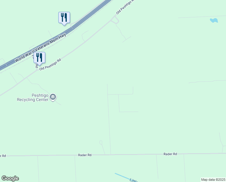 map of restaurants, bars, coffee shops, grocery stores, and more near 1664 Steven Lane in Marinette
