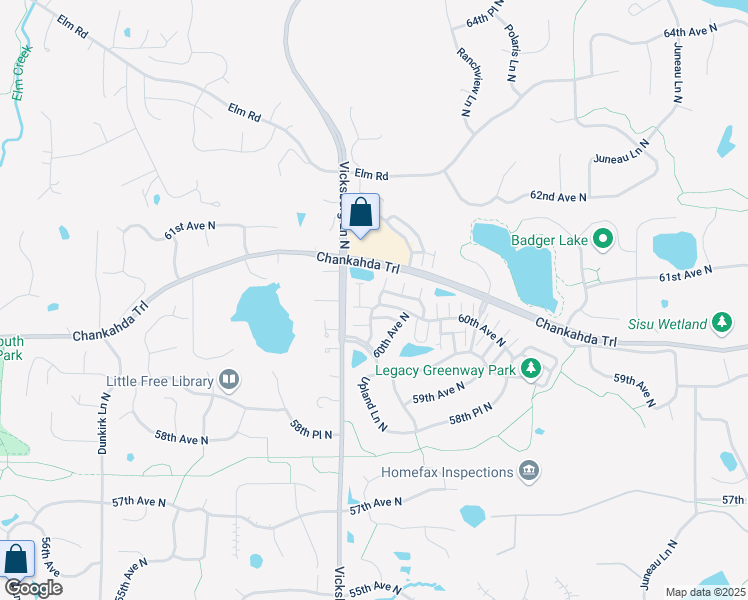 map of restaurants, bars, coffee shops, grocery stores, and more near 15708 60th Avenue North in Plymouth