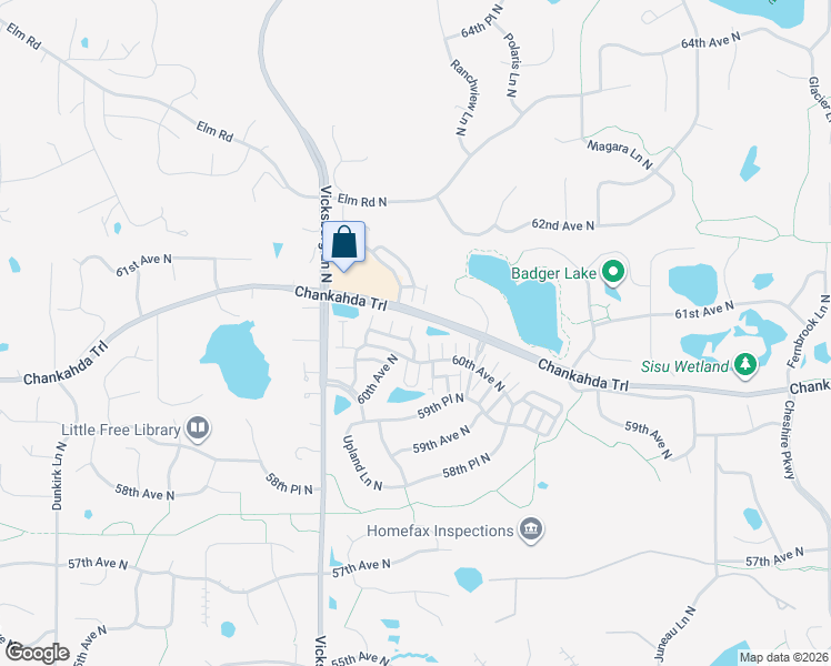 map of restaurants, bars, coffee shops, grocery stores, and more near 15622 60th Avenue North in Plymouth