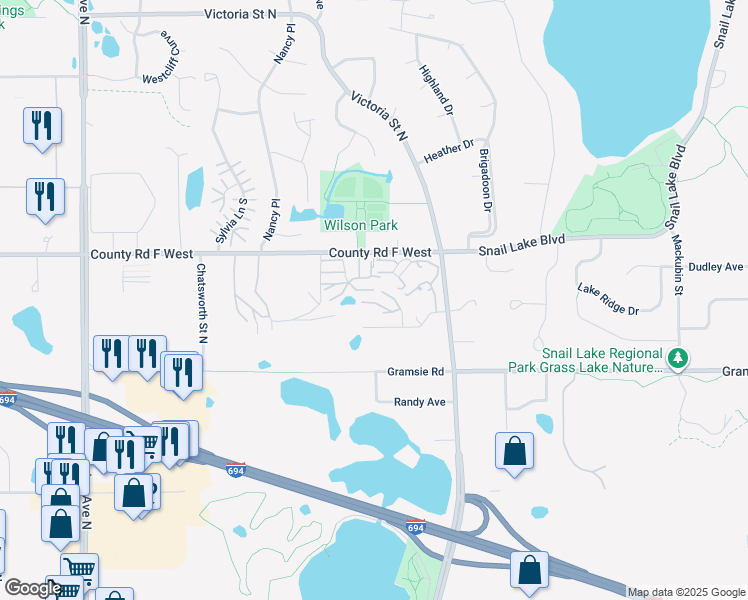 map of restaurants, bars, coffee shops, grocery stores, and more near 795 Crystal Avenue in Saint Paul