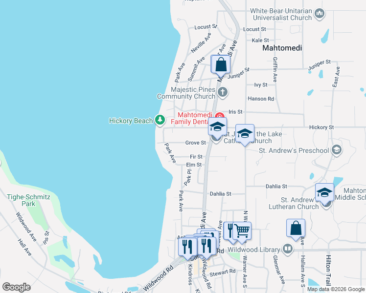 map of restaurants, bars, coffee shops, grocery stores, and more near 622 Park Avenue in Saint Paul