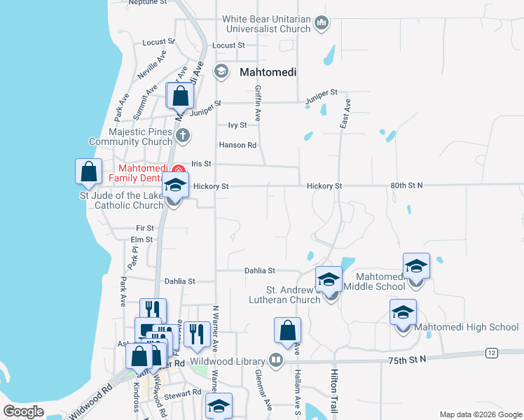 map of restaurants, bars, coffee shops, grocery stores, and more near 745 Griffin Court in Saint Paul