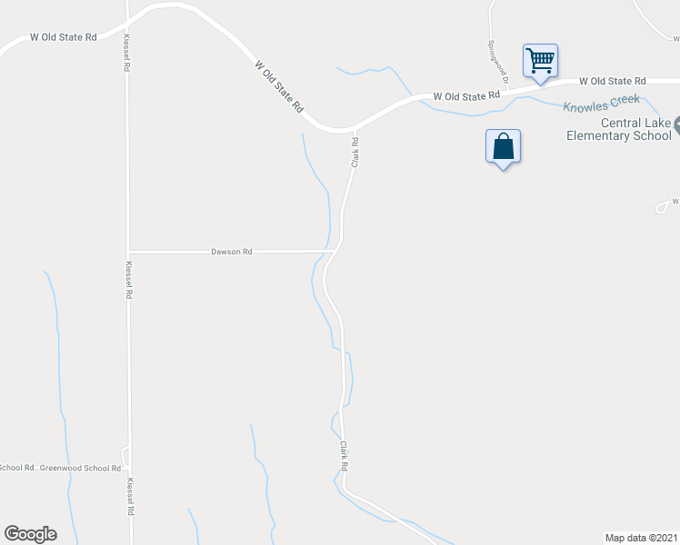 map of restaurants, bars, coffee shops, grocery stores, and more near 1950 Clark Road in Central Lake