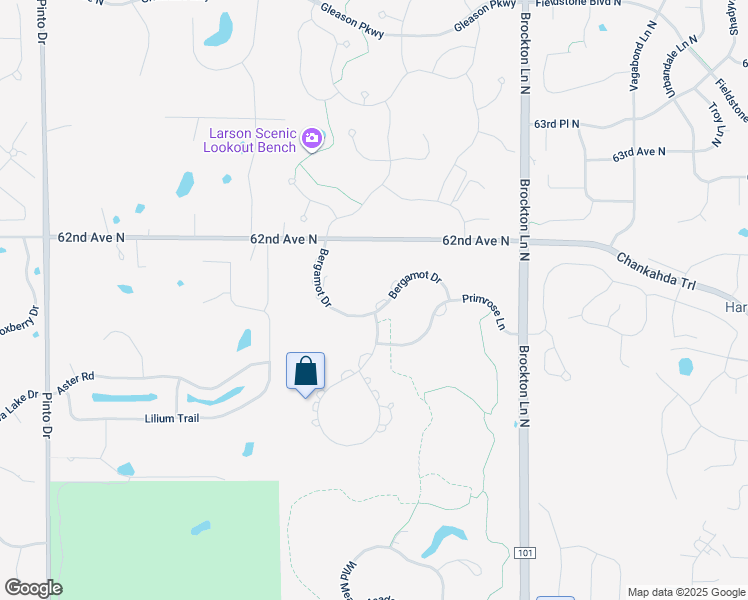 map of restaurants, bars, coffee shops, grocery stores, and more near 250 Bergamot Drive in Medina