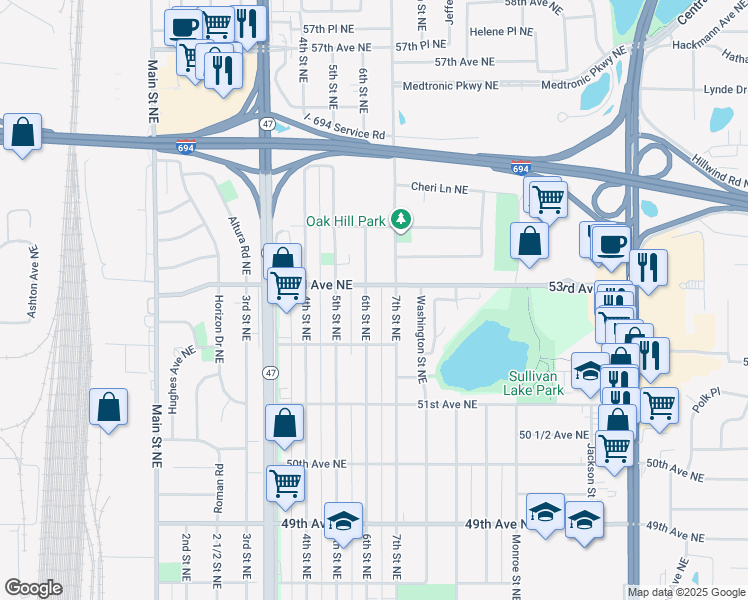 map of restaurants, bars, coffee shops, grocery stores, and more near in Columbia Heights