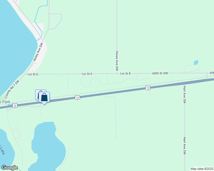 map of restaurants, bars, coffee shops, grocery stores, and more near 312 Terning Way in Howard Lake